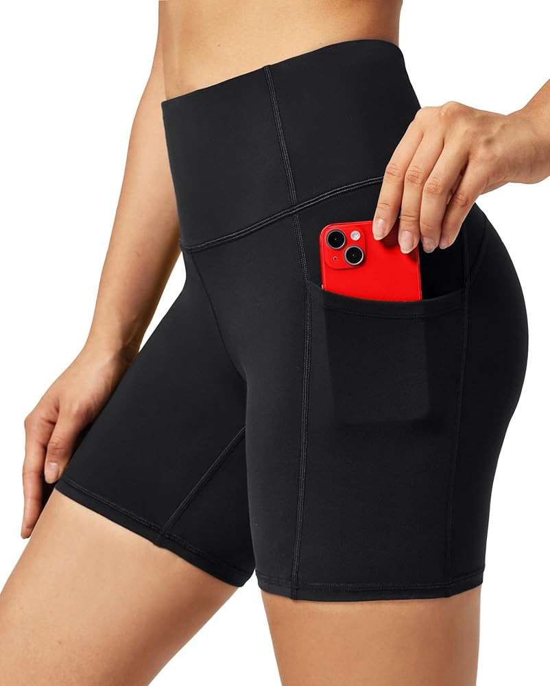 Ewedoos Biker Shorts Women Tummy Control Workout Shorts with 3 Pockets High Waisted Compression G... | Amazon (US)