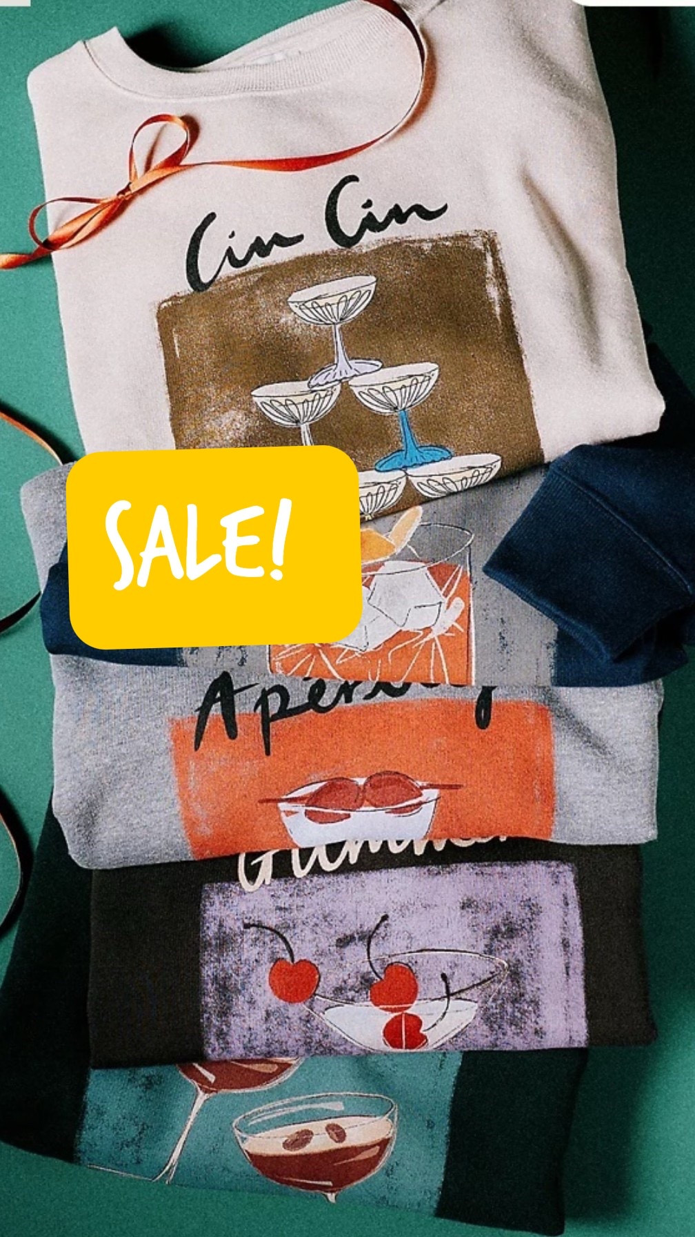 Anthro cocktail sweatshirts on sale! 

So cute dresses up for a holiday party or down to lounge! 
Gifts for her 

#LTKFindsUnder50 #LTKHoliday #LTKSaleAlert