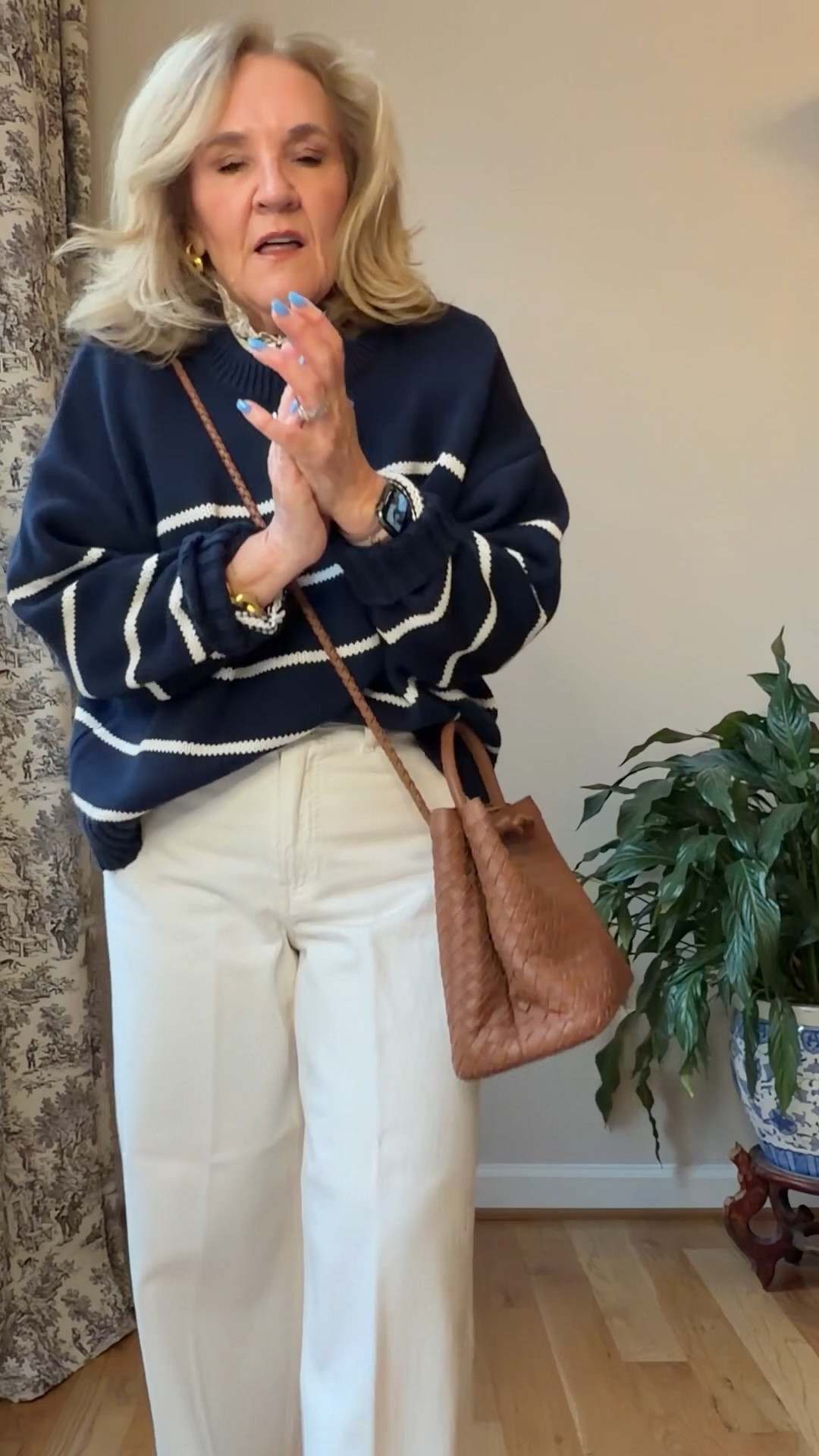  4 pair of white jeans styled with navy. We typically think of white and navy as nautical. But I think these outfits are less iconic and more classic. Sizing is below
Abercrombie wide leg denim slightly off white size 29 short
JCrew Factory wide leg crop jeans slightly off white size 28
Kut from the Kloth jeans size 8
Madewell full length jeans size 29 short size up if in-between 
Striped sweater I sized up to a large for a very oversized fit
Leopard blouse size medium
Sezane eyelet blouse size 10 (link below pictured white, its the Dahlia blouse)
Quince blazer size medium
Chicos knit blouse size 1.0
Navy blazer size 10 petite
Navy twill jacket size medium petite

#LTKPetite #LTKSeasonal #LTKOver40

 

#LTKOver40 #LTKMidsize #LTKSaleAlert