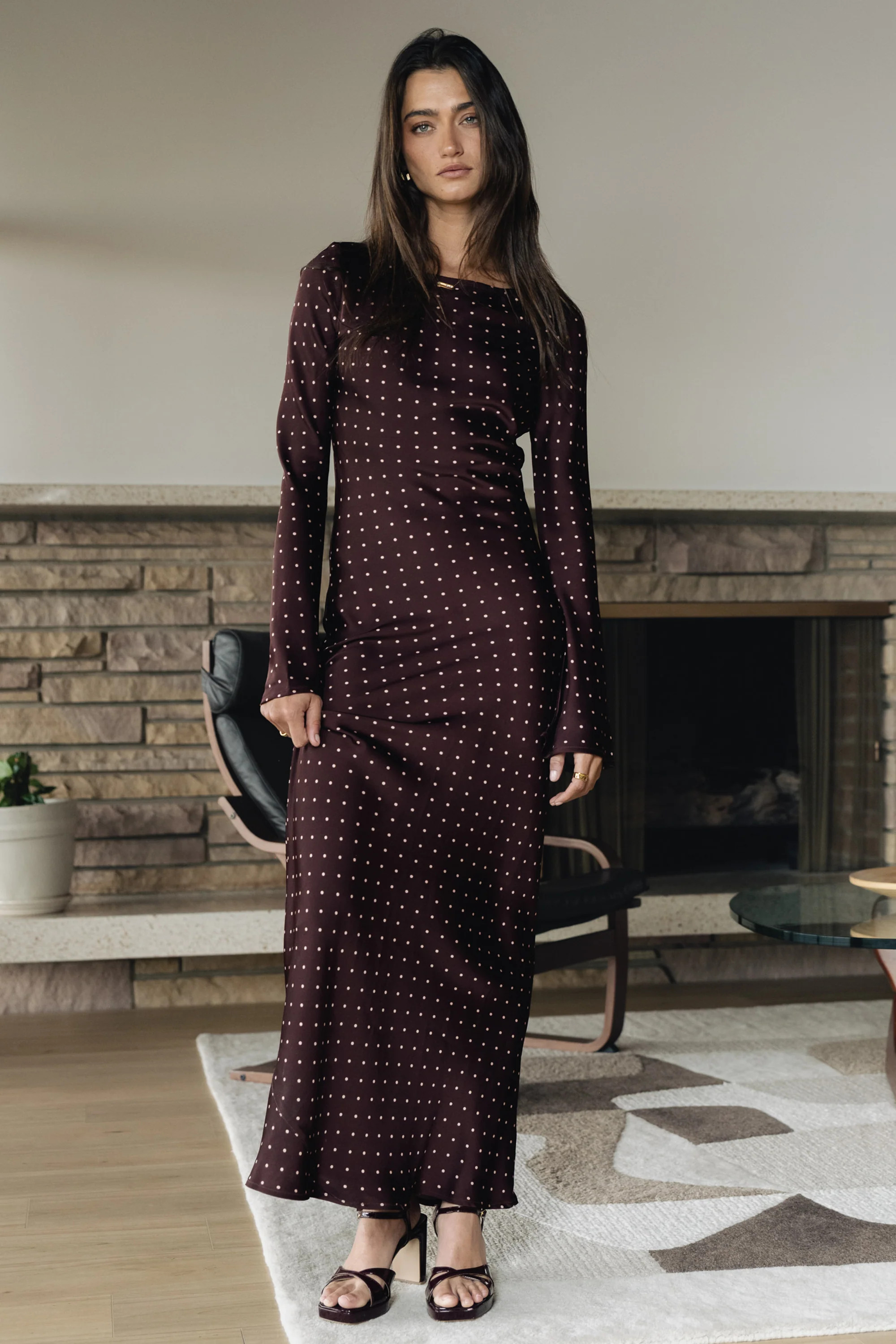 Melody Ultra Maxi Dress in Burgundy | Böhme US