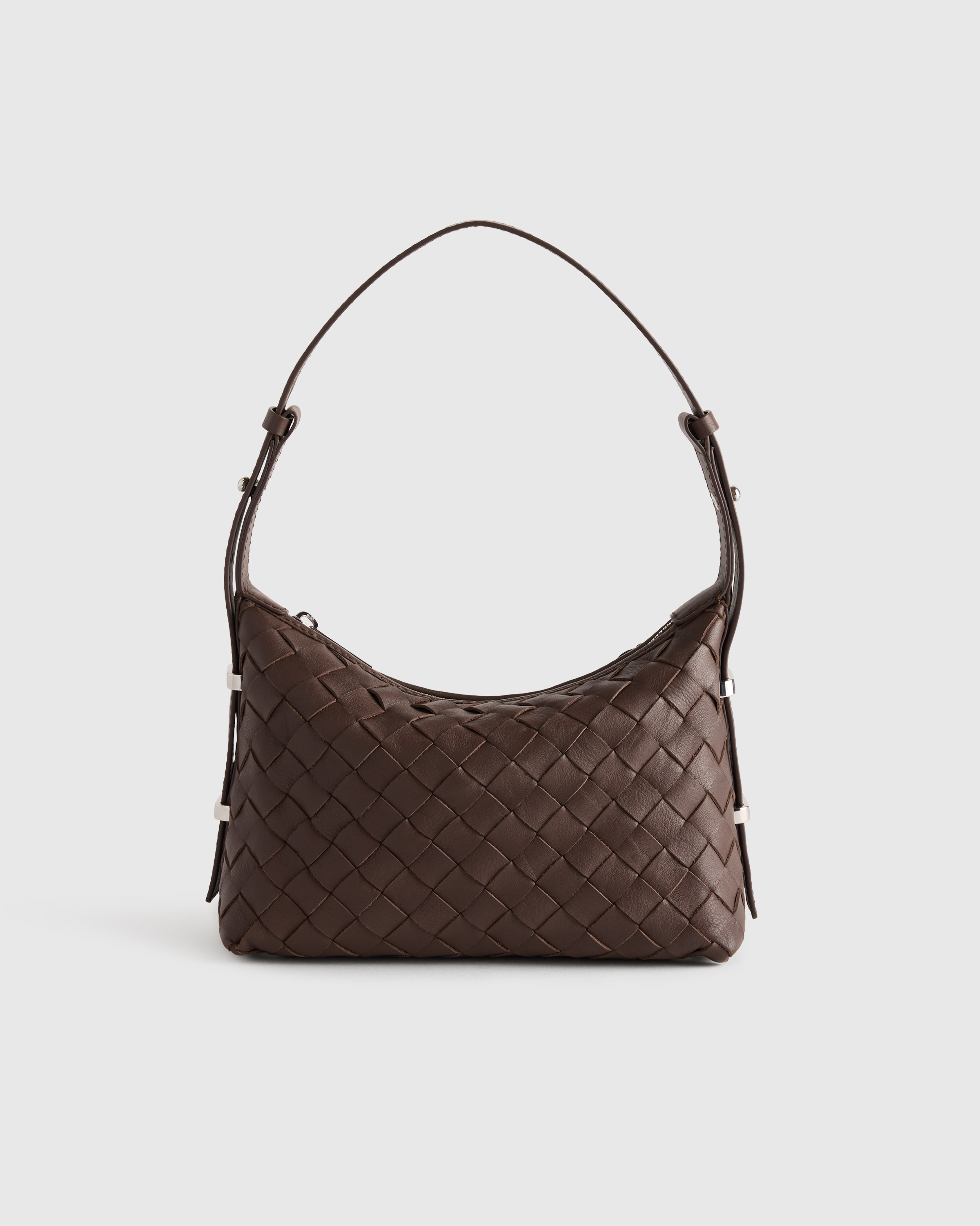 Quince | Women's Italian Leather Handwoven Mini Bag in Black | Quince