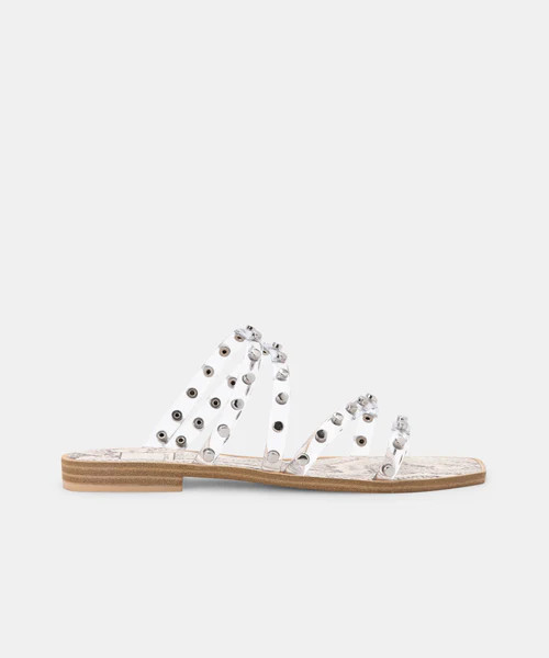 IZABEL STUDDED SANDALS IN CRYSTAL VINYL | DolceVita.com