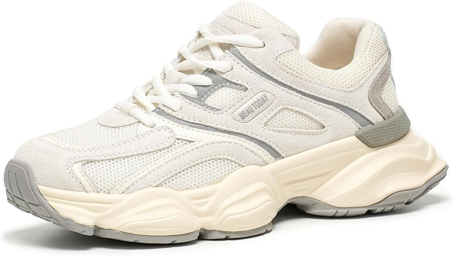 BEAU TODAY Womens Walking Shoes, Casual Fashion Wide Sneakers for Women, Comfortable Retro Walkik... | Amazon (US)