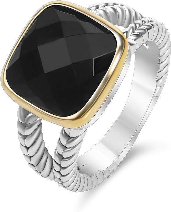 YURSHJAM Designer 11MM CZ Statement Ring for Women Trendy Jewelry Inspired Wheat Chain Lines Cock... | Amazon (US)