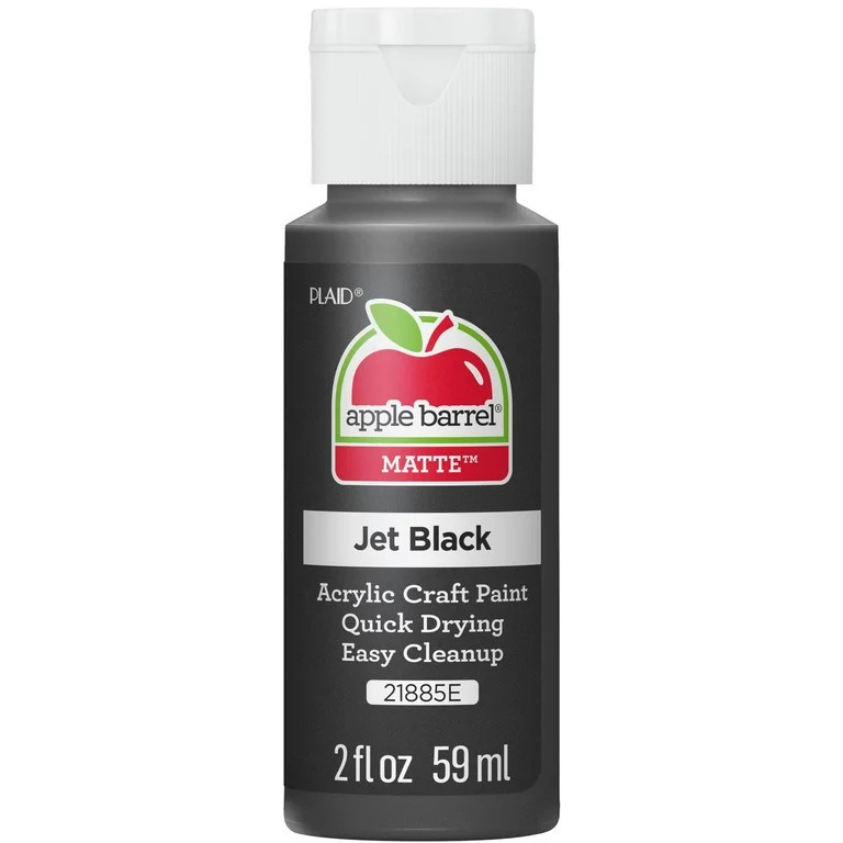 Apple Barrel Acrylic Craft Paint, Matte Finish, Jet Black, 2 fl oz | Walmart (US)