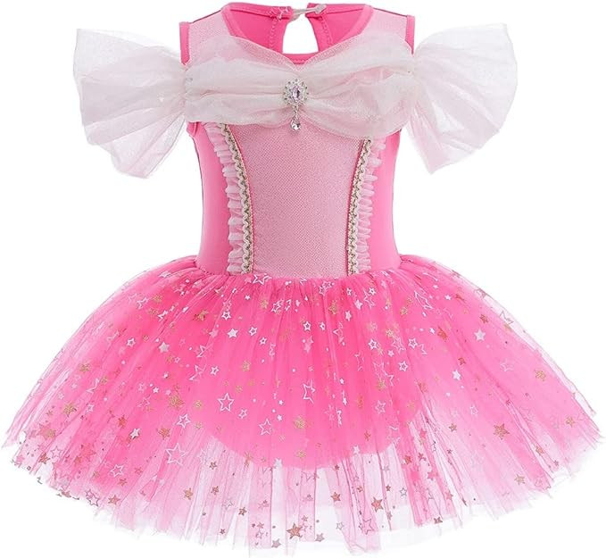 DYMCII Baby Girls Princess Ballet Dress Short Sleeve Leotards Skirted Tutu Dancewear Halloween Ch... | Amazon (US)