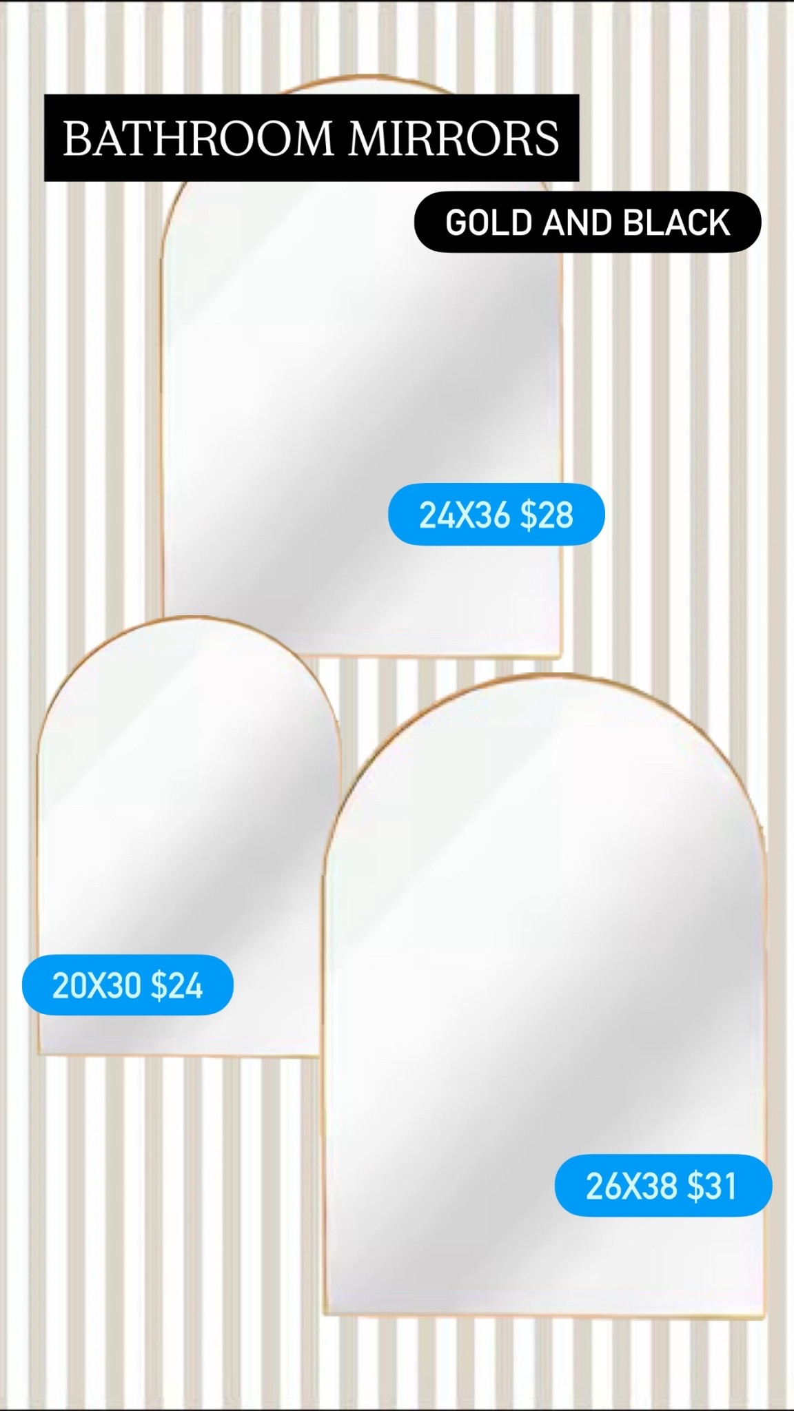 Bathroom or vanity mirrors at amazing prices 

#LTKHome #LTKmomlife #LTKSaleAlert