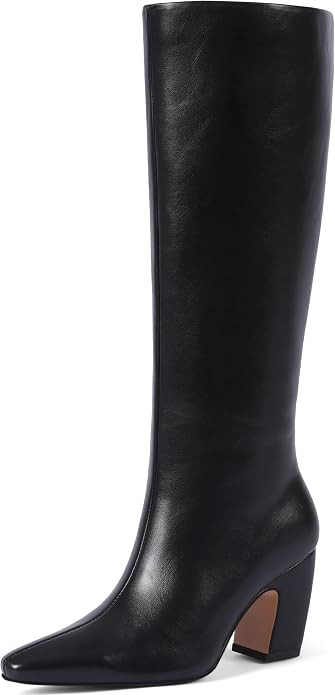 Women's Knee High Boots, Comfortable Square Toe Faux Leather Boot Fashion Long Tall Boots for Rid... | Amazon (US)