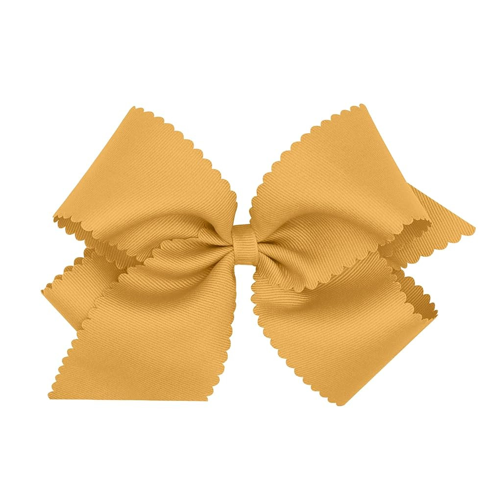 Wee Ones Girls' Classic Grosgrain Hair Bow with Scalloped Edges and Plain Wrap Center on a WeeSta... | Amazon (US)