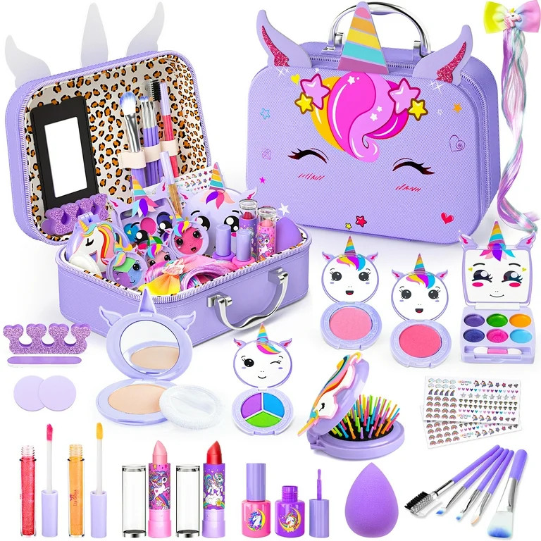 Kids Makeup Kit for Girl,2 In 1 Makeup Toys for Kids with Unicorn Cosmetic, Girl Toys Princess Ch... | Walmart (US)