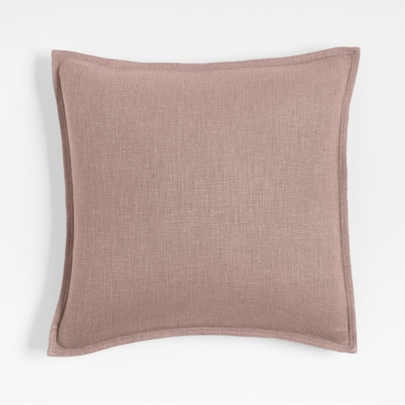 Laundered Linen 20"x20" Moody Mauve Throw Pillow with Down-Alternative Insert + Reviews | Crate &... | Crate & Barrel