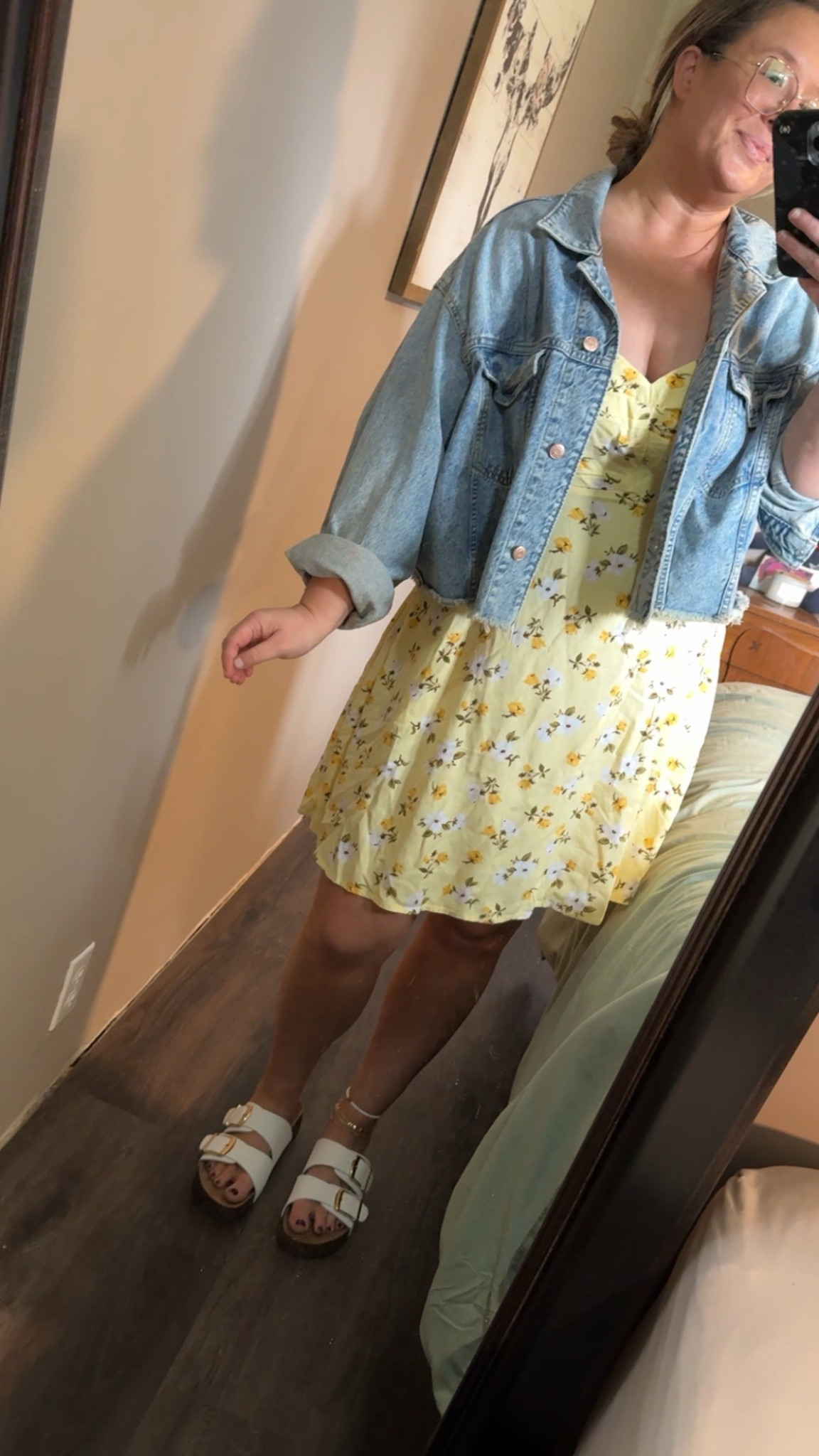 Tell me this isn’t the cutest spring outfit 
Jean jacket large 
Dress XL
Shoes 9 
Midsize, plus size, bump friendly 

#LTKMidsize #LTKSeasonal #LTKSaleAlert