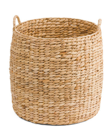 Water Hyacinth Round Bloated Basket | TJ Maxx