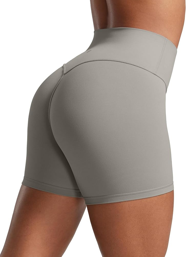 CRZ YOGA Secretsculpt Womens Butterlift High Waist Scrunch Butt Biker Shorts 4 Inches - No Front ... | Amazon (US)