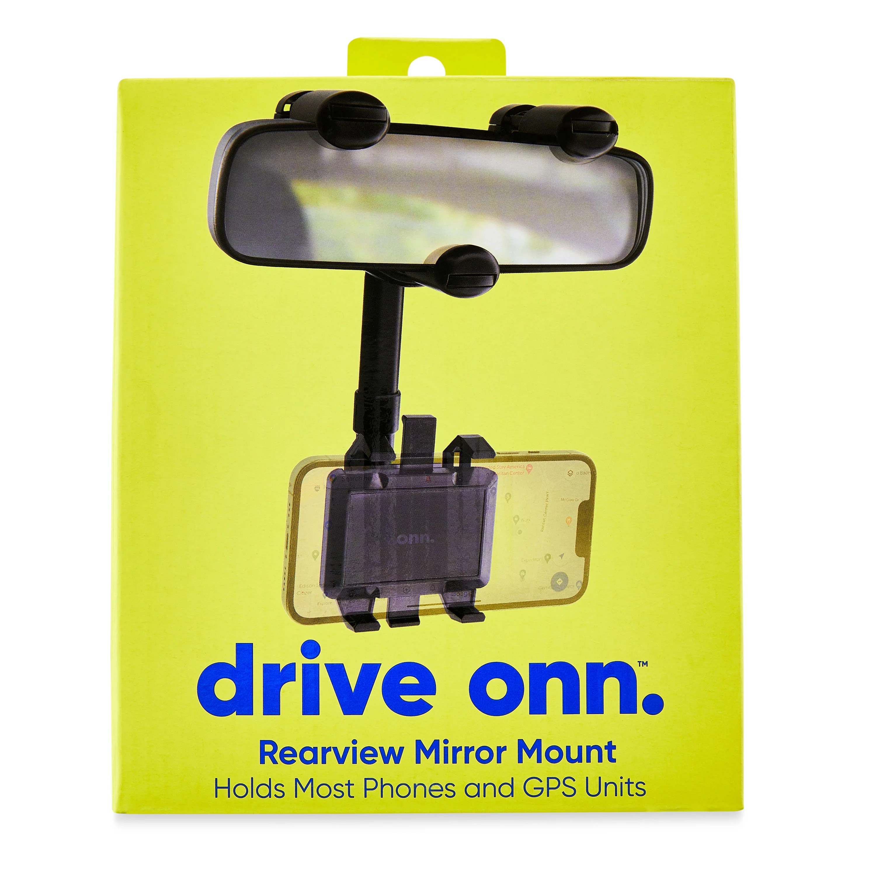 onn. 360 Degree Rearview Mirror Mobile Plastic Black Phone Mount, Universal Multifunctional Desig... | Walmart (US)