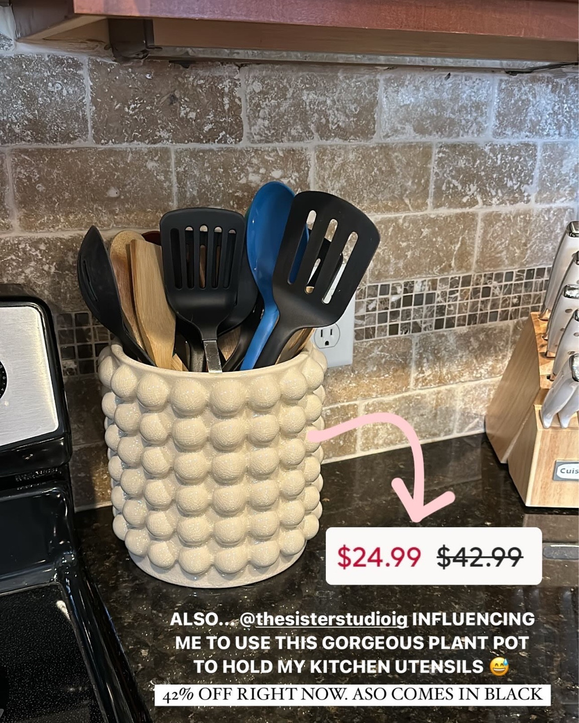 This is the CUTEST addition to your kitchen decor! It’s actually a plant plot but it’s perfect for holding your utensils. And it’s on major sale right now. Also comes in black.  

#LTKfindsunder50 #LTKGiftGuide #LTKsalealert