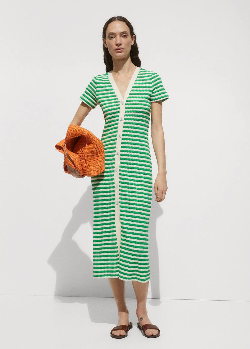 Striped jersey dress -  Women | Mango USA | MANGO (US)