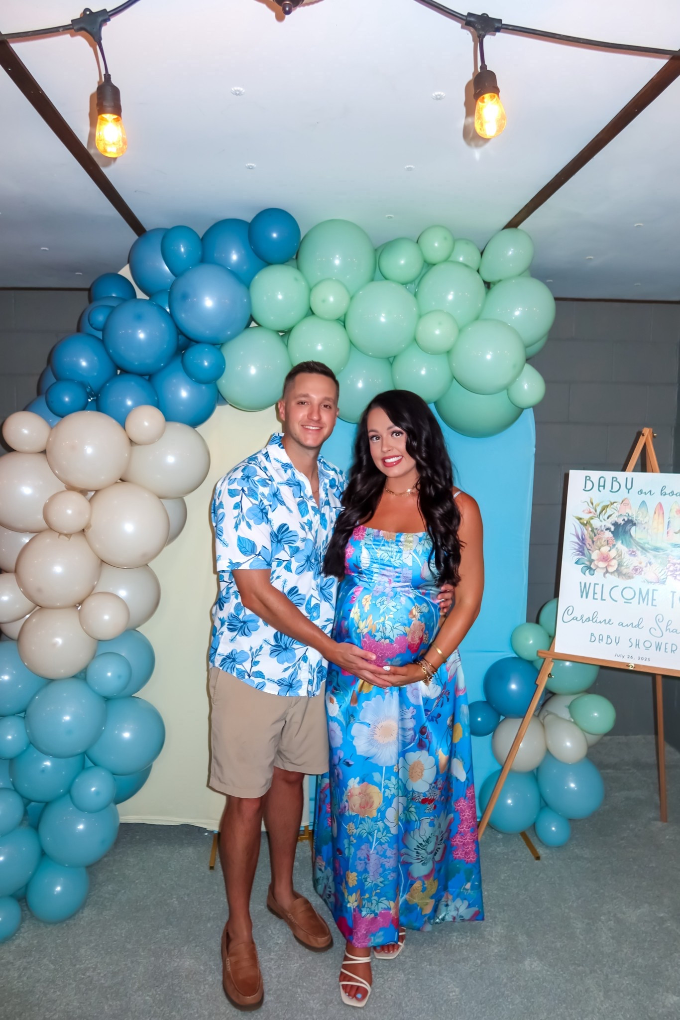 Under $40 Amazon floral satin maxi dress (medium, 5+ colors), under $20 Amazon men’s Hawaiian flower button up shirt (large, 5+ colors) #founditonamazon 36 weeks pregnant! Perfect for a baby or bridal shower 

#LTKFindsUnder50 #LTKMens #LTKBump