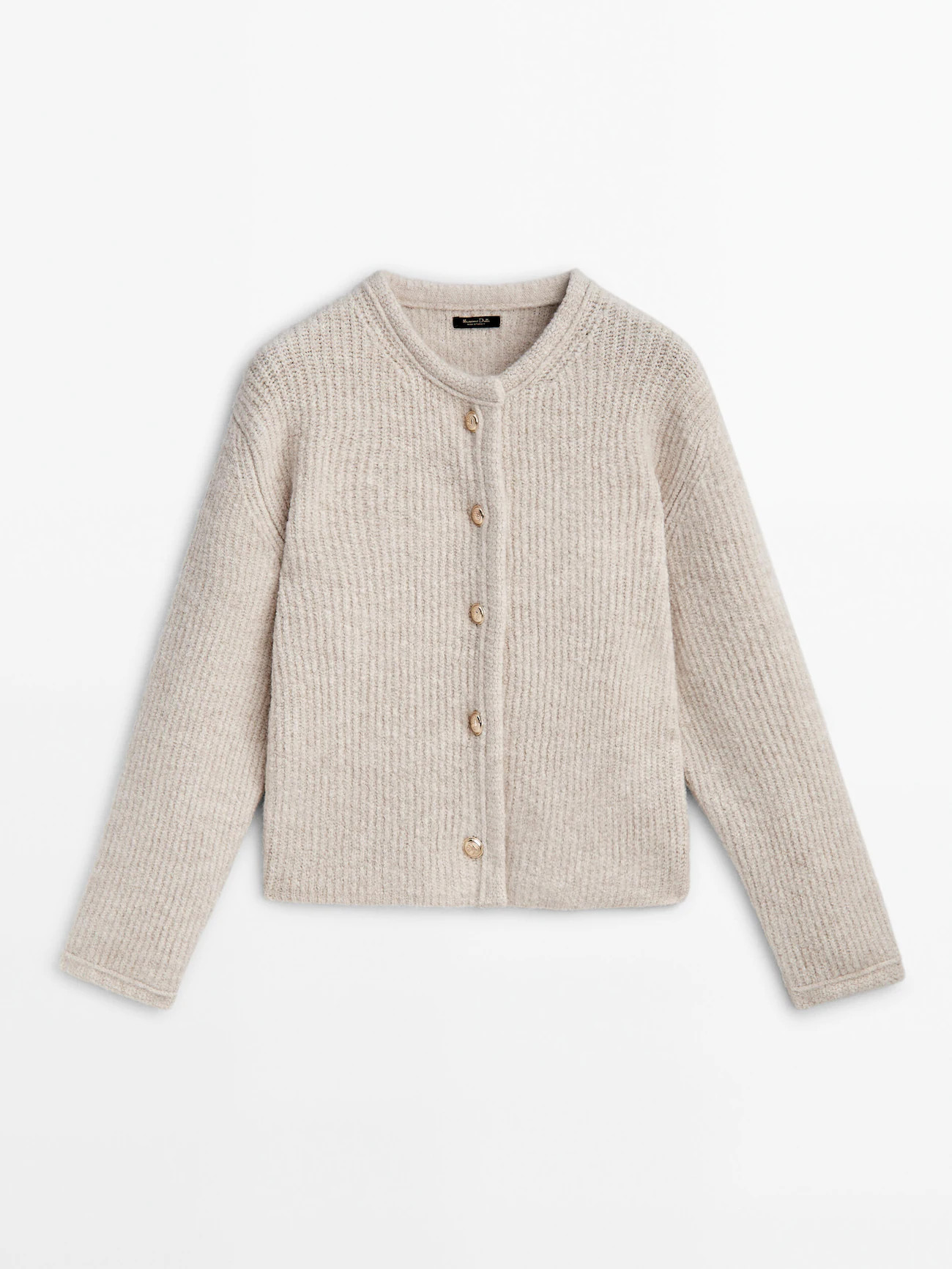 Knit cardigan with button detail at the back | Massimo Dutti DE