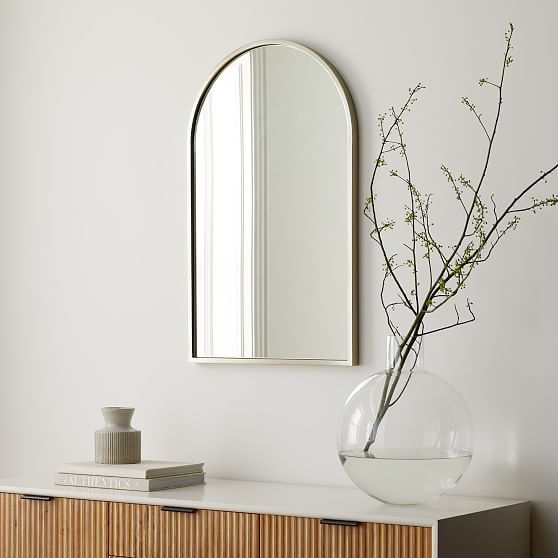 New Shape Metal Arch Mirrors Brushed Nickel | West Elm (US)