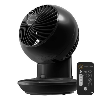 Woozoo Oscillating Air Circulator Fan with Remote Black: Portable Desk Fan, 3 Speeds, Adjustable Tilt, Indoor/Outdoor Use | Target