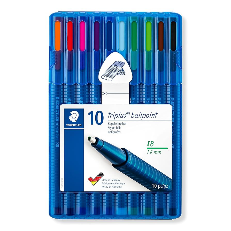STAEDTLER 437 XBSB10 Triplus Ballpoint Pen - Multi-Colour (Pack of 10) | Amazon (US)