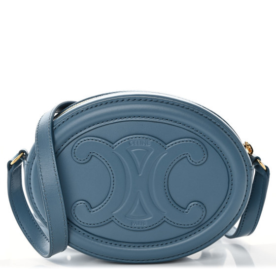 Smooth Calfskin Cuir Triomphe Oval Bag Denim | FASHIONPHILE (US)
