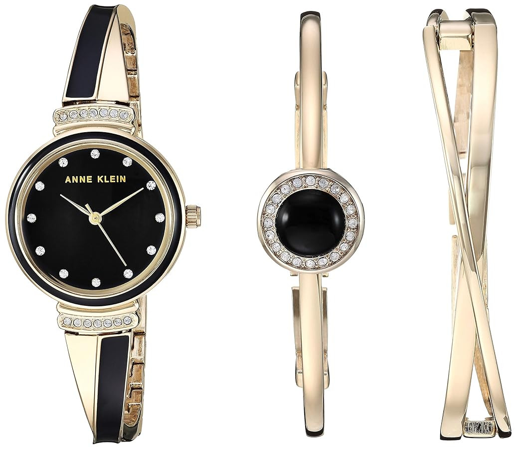Anne Klein Women's Premium Crystal Accented Watch and Bangle Set | Amazon (US)
