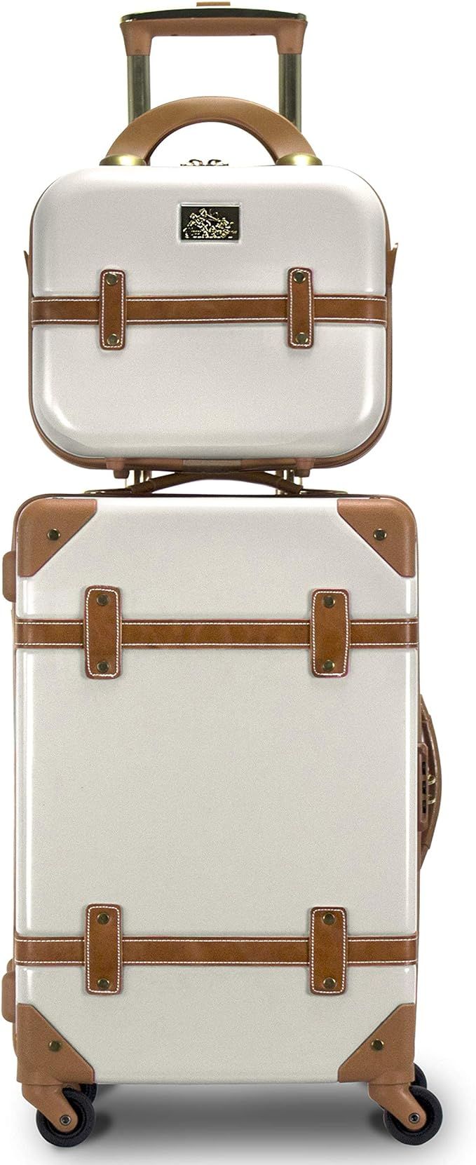 Chariot CH-505 Gatsby 2-Piece Hardside Luggage and Beauty Case Set -Ivory | Amazon (CA)