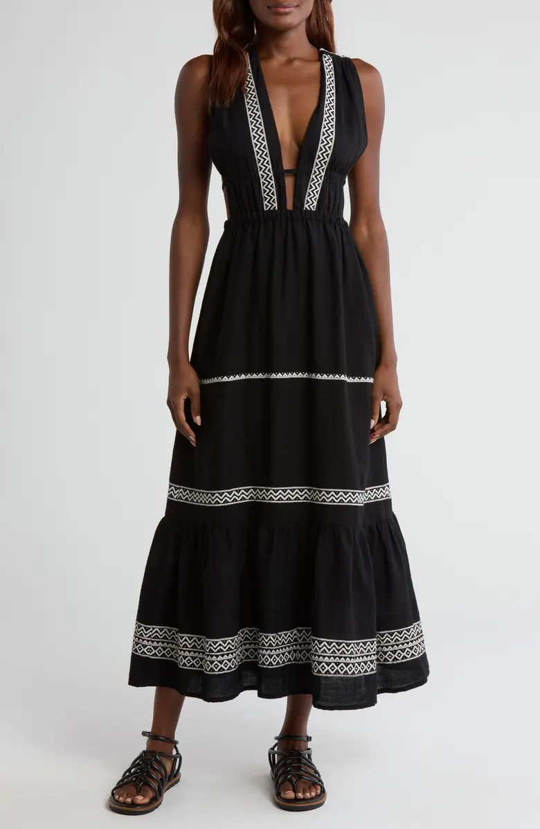 lemlem Lelisa Plunge Cotton Maxi Dress | Nordstrom | Nordstrom