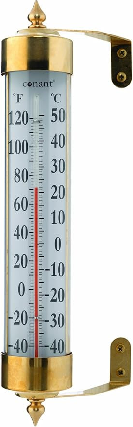 Conant T16LFB Vermont Grande View Thermometer, Living Finish Brass | Amazon (US)