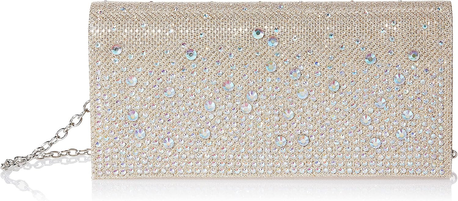 Jessica McClintock Chloe Sparkle Stones Evening Clutch, Champagne: Handbags: Amazon.com | Amazon (US)