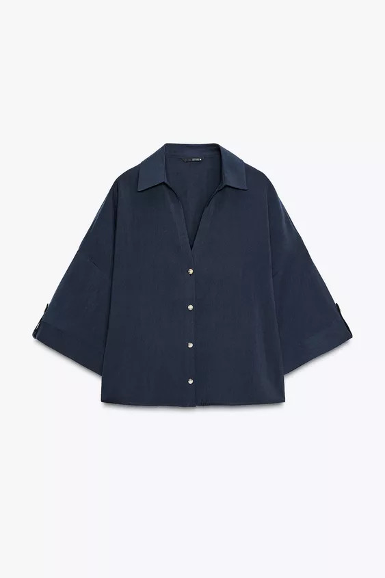 WIDE SHORT SLEEVE SHIRT | Zara US
