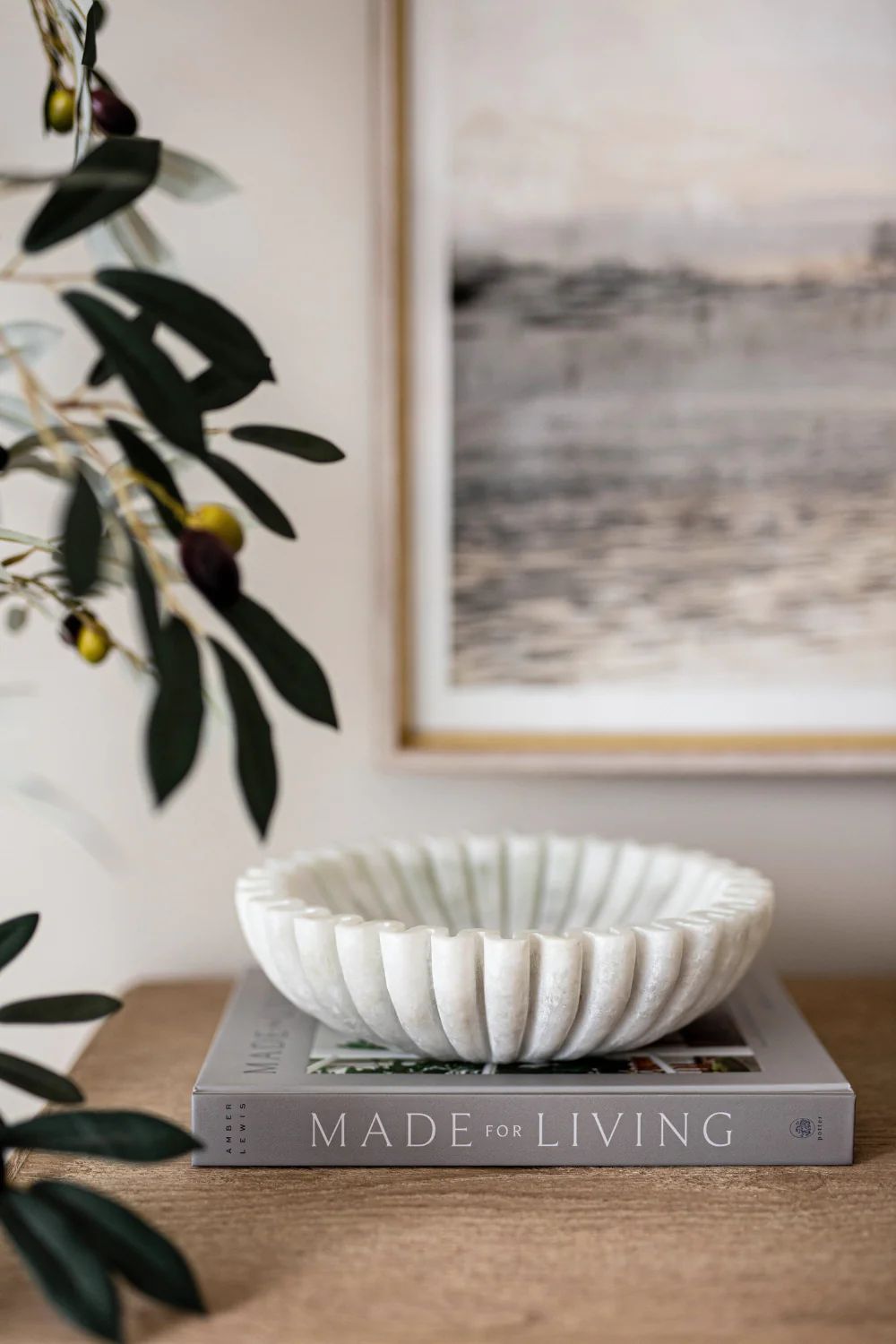 Marble Fluted Scalloped Bowls Medium | Luxe B Co