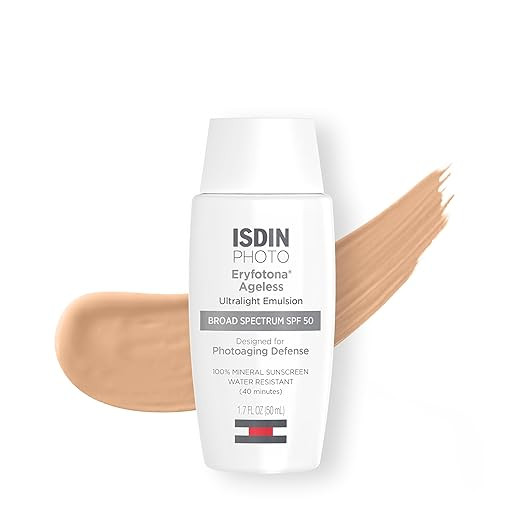 ISDIN Eryfotona Ageless Sunscreen Zinc Oxide and 100% Mineral Tinted Sunscreen SPF 50+ | Amazon (US)