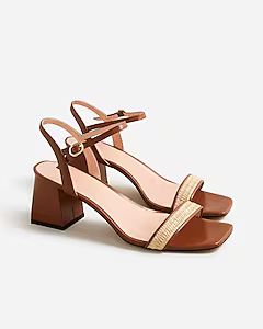 Layne ankle-strap heels in raffia | J.Crew US