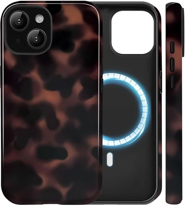 Magnetic for iPhone 15 Case Tortoise Shell Leopard Amber Case | Amazon (US)