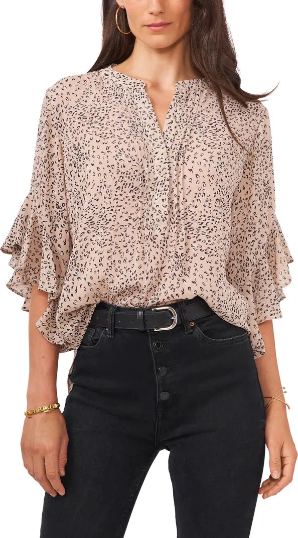 Cheetah Dream Flutter Sleeve Blouse | Nordstrom