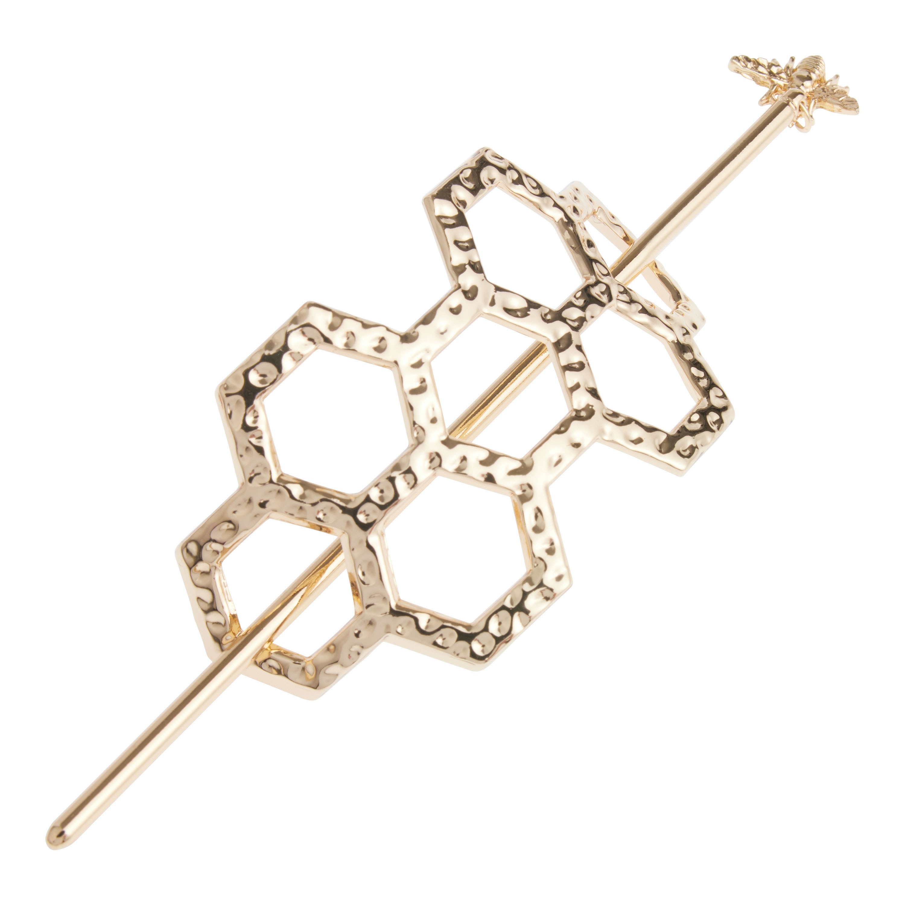 Broche de favo de mel dourado e coque de abelha | World Market
