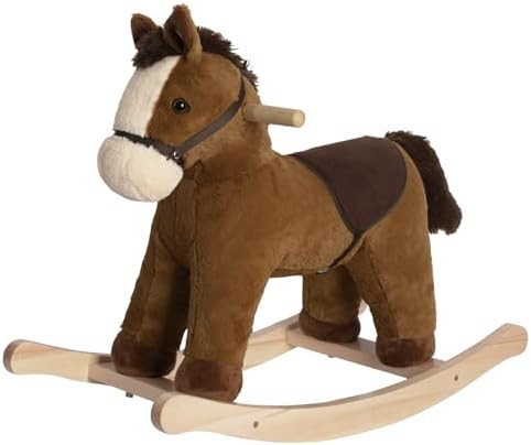 Rock My Baby Rocking Horse, Dark Brown Horse Rocker for Toddlers 18M+, Plush Ride on Horse Toy wi... | Amazon (US)