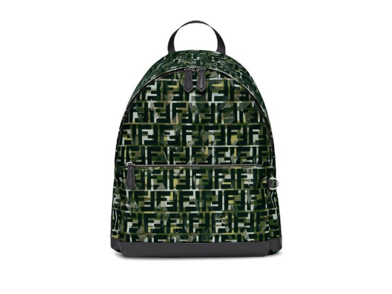 Fendi FF Zucca Nylon Multicolor Camouflage Print Large Backpack | JTV Jewelry