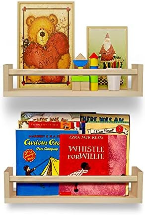 Wood Nursery Book Shelves Set of 2- Wall Bookshelf for Kids- Perfect for Baby’s Room, Kitchen, ... | Amazon (CA)