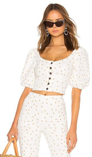 Polka Dot Button Up Top | Revolve Clothing (Global)