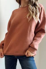 WISHLIST Comforting Moments Sweatshirt In Clay | UOI Boutique