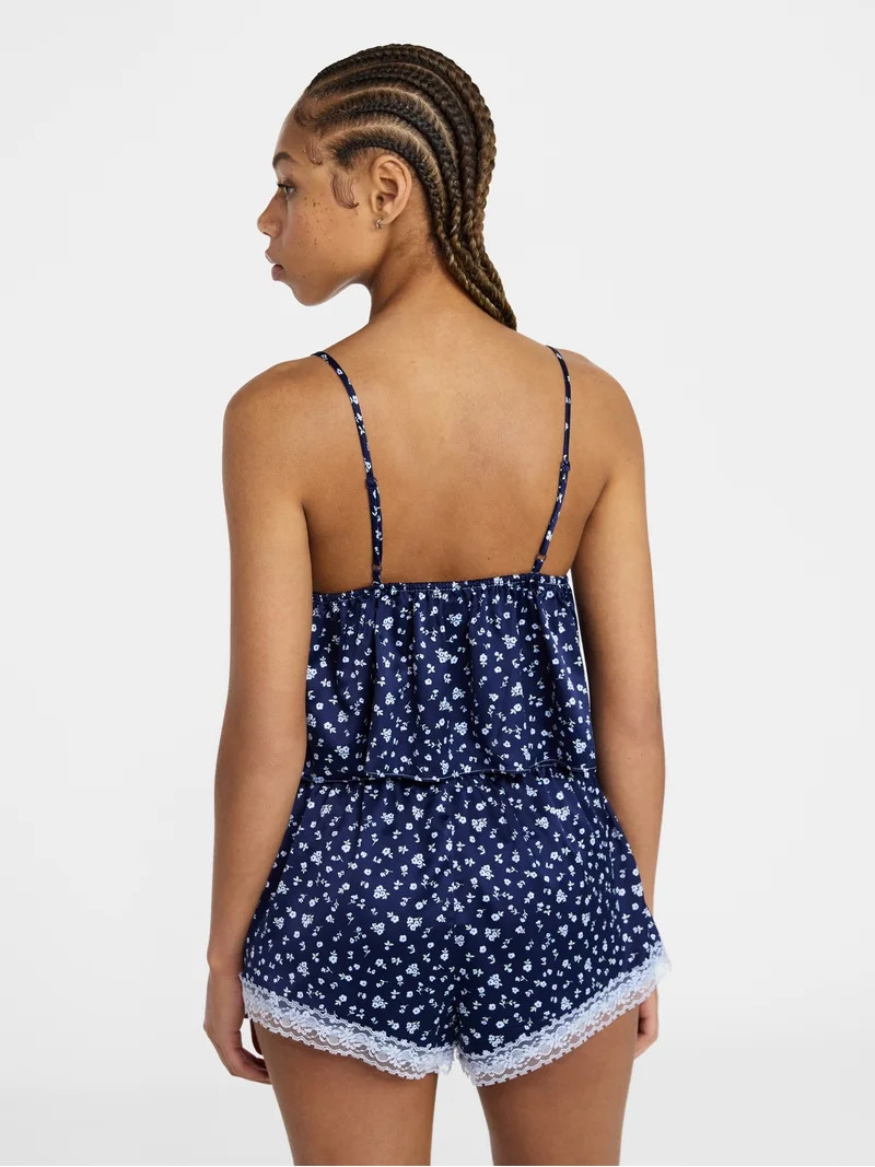 No Boundaries Satin Cami and Shorts Sleep Set, 2-Piece, Women's XS-XXL | Walmart (US)