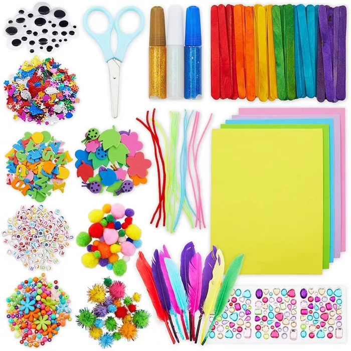 Bright Creations  1146 Pcs Set Arts and Crafts Supplies Kit for Kids, Pipe Cleaners, Feathers, Po... | Target