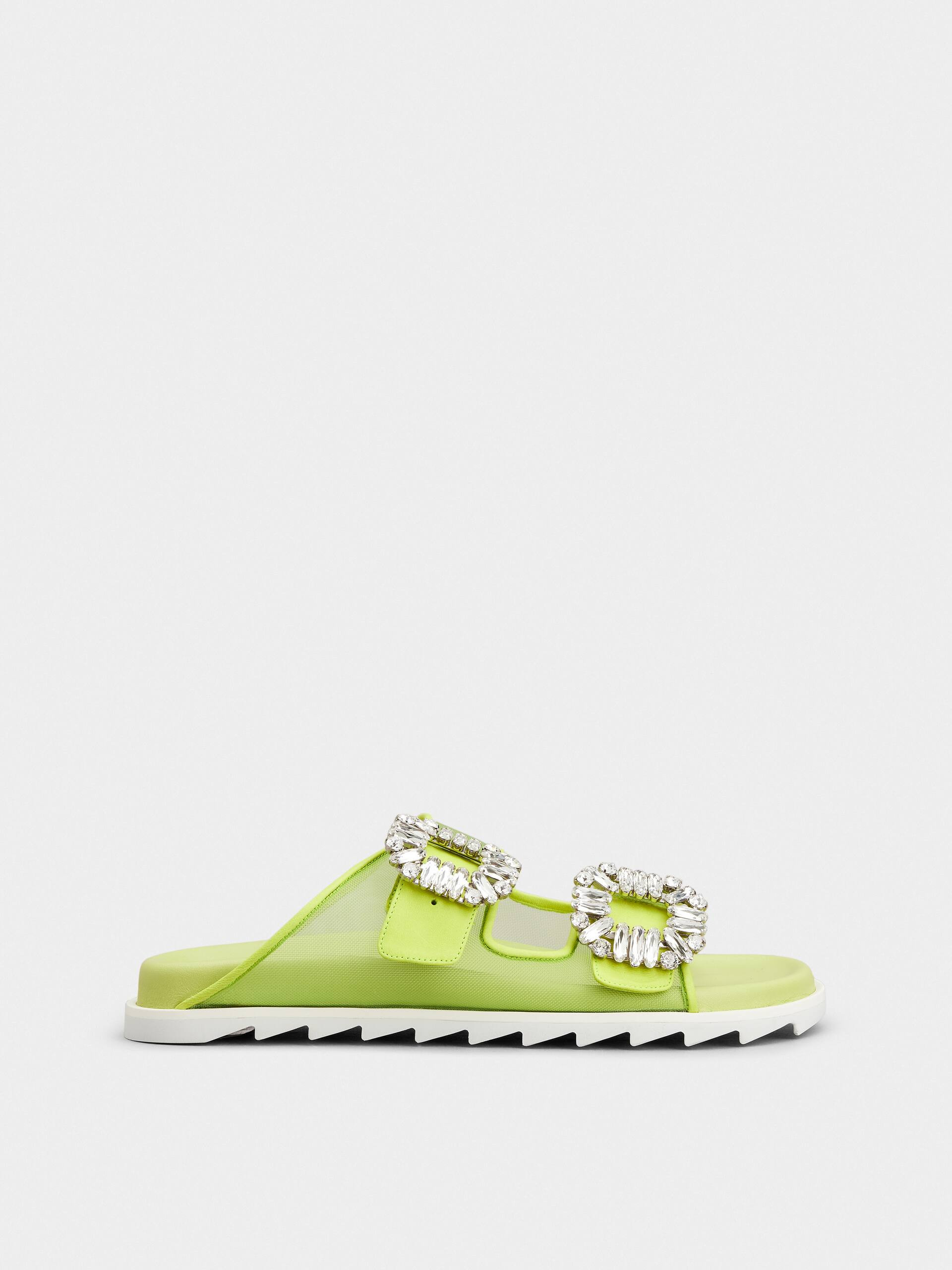 Slidy Viv' Strass Buckle Mules in Fabric | Roger Vivier US