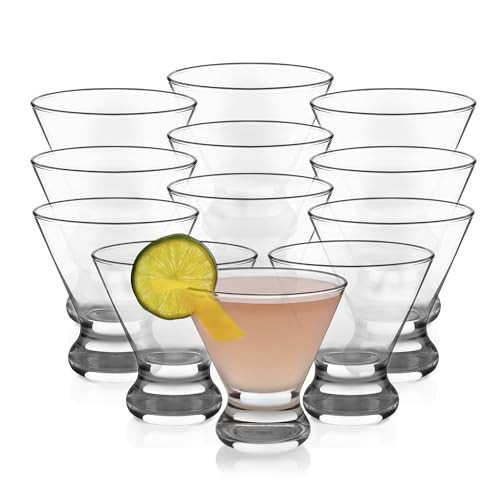 Libbey Cosmopolitan Stemless Martini Glasses, Dishwasher Safe Martini Glasses 12 Count (Pack of 1), Lightweight Margarita Glasses Set for Wedding Party | Amazon (US)