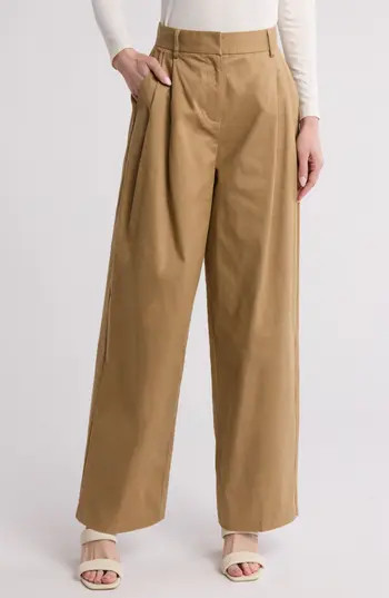 Good American Good '90s Pleated Pants in Good Khaki001 at Nordstrom Rack, Size 6 | Nordstrom Rack