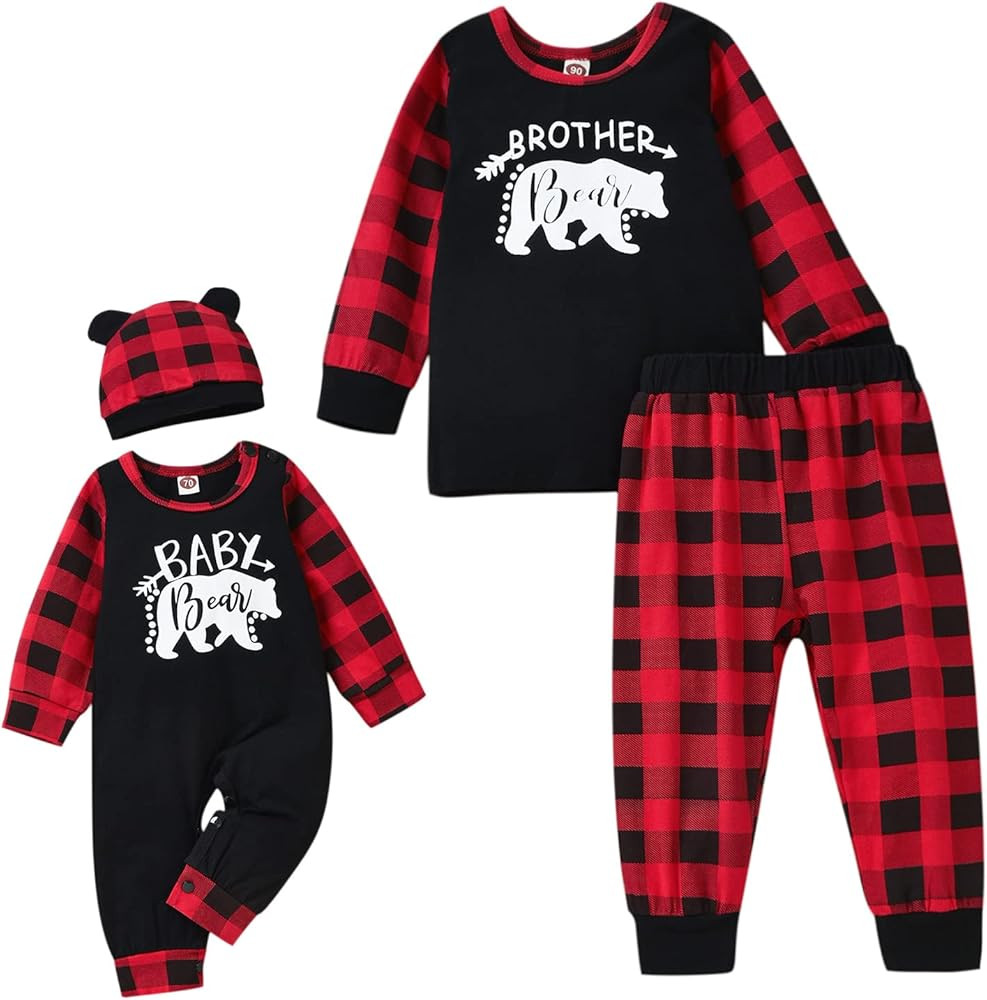 Aalizzwell Infant Baby Romper Jumpsuit Toddler Pants Set Brother Matching Outfits Boys Clothes | Amazon (US)